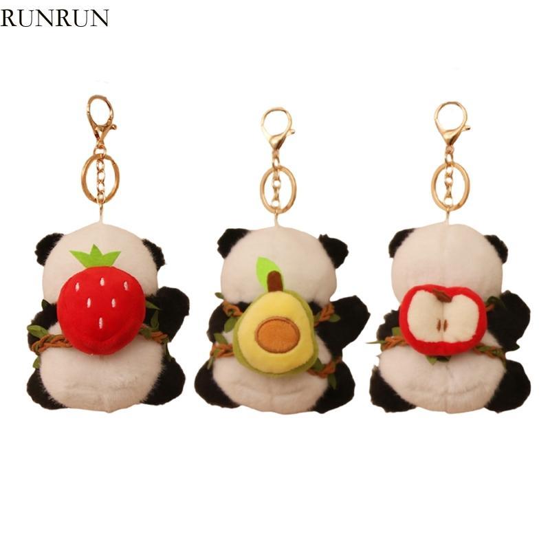RUN Delightful Panda ตุ๊กตาพวงกุญแจอุปกรณ์เสริมสไตล์ Key แหวนจี้ Adornment