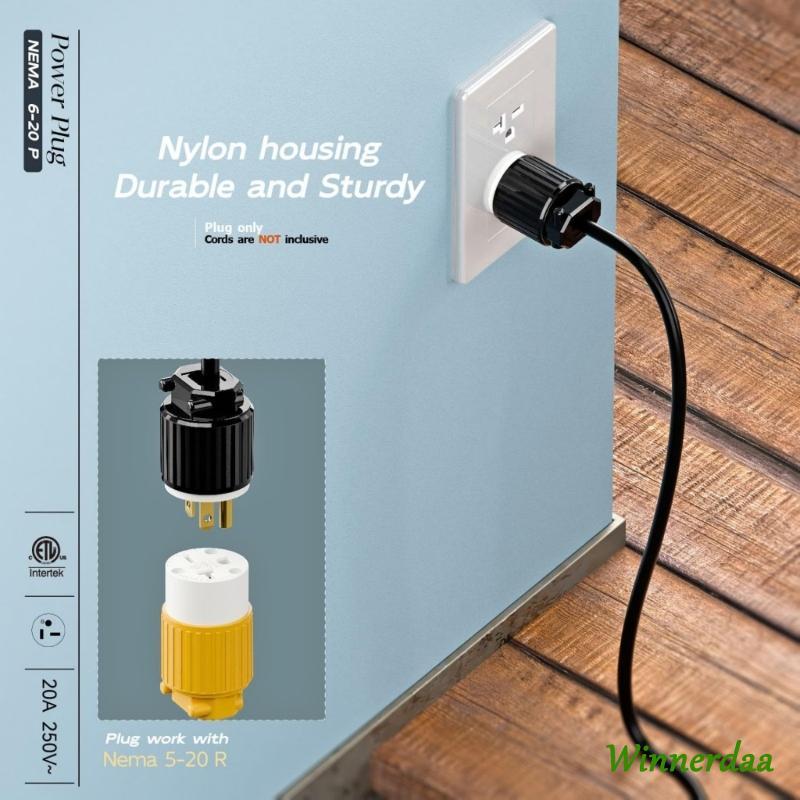 WIN ที่มีประสิทธิภาพ 20A 250V NEMA 6 20P ปลั๊กพร้อม Bronze Pin สําหรับการส่งผ่านปัจจุบันที่เสถียร