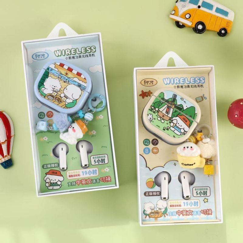 ใหม่น่ารักน่ารักสัตว์เลี้ยง TWS Noise Cancellation 6.0 อายุการใช้งานแบตเตอรี่ยาวนานหูฟังไร้สาย True 