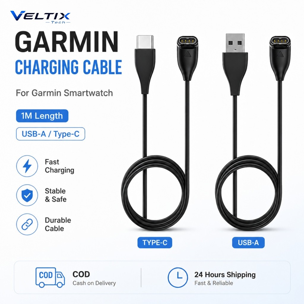 【จัดส่งจากกรุงเทพฯ】สายชาร์จ USB Type C สําหรับ Garmin Fenix 7 6 5 Vivoactive 3 4 Forerunner 945 Venu สมาร์ทวอท์ช 5X