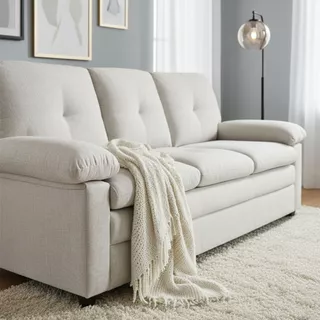 HomeHuk โซฟาผ้า 3 ที่นั่ง รุ่นออกัสต้า - สีน้ำตาลอ่อน