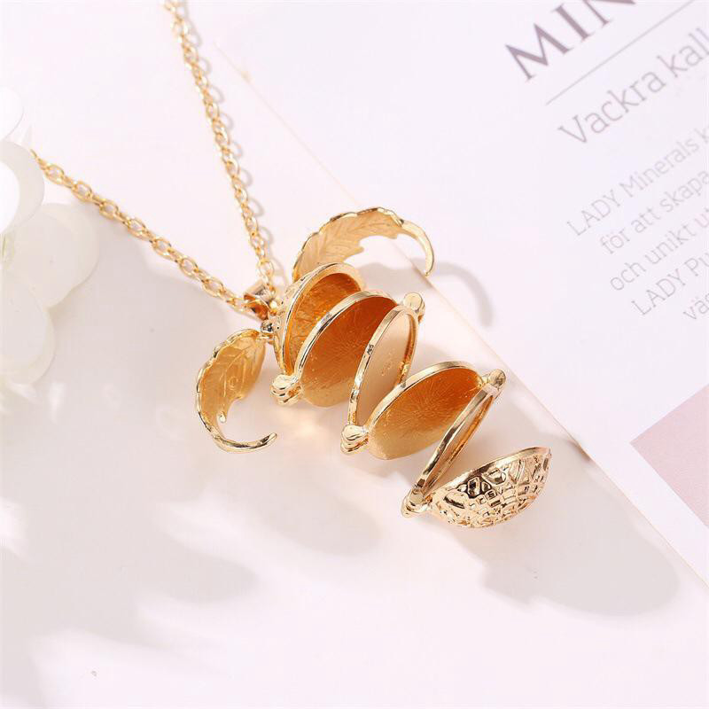 TML A050 ฤดูใบไม้ผลิ Leaf Chain Link จี้สร้อยคอแฟชั่นเกาหลีนําเข้า