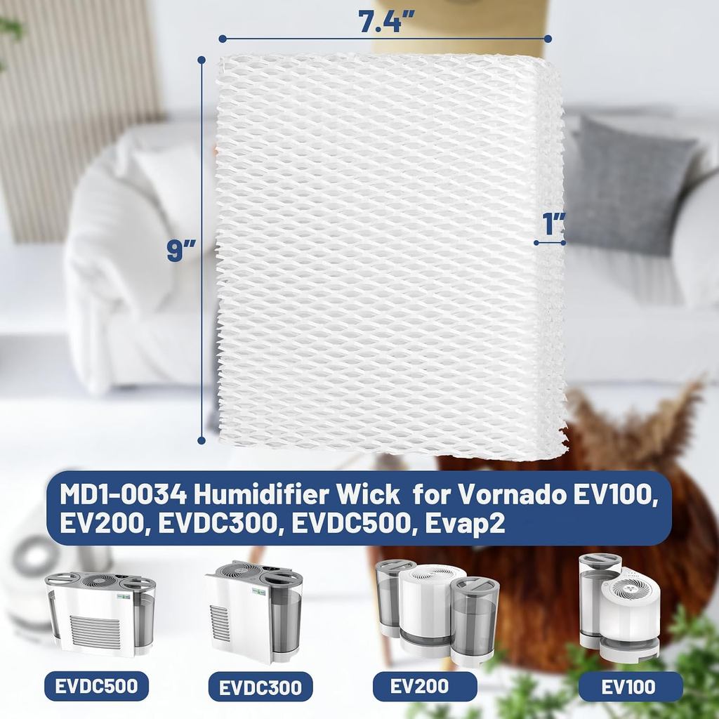 4 แพ็ค MD1-0034 Humidifier เปลี่ยนกรองสําหรับ Vornado Evaporative Humidifiers 1 หนา Humidifier กรองเ