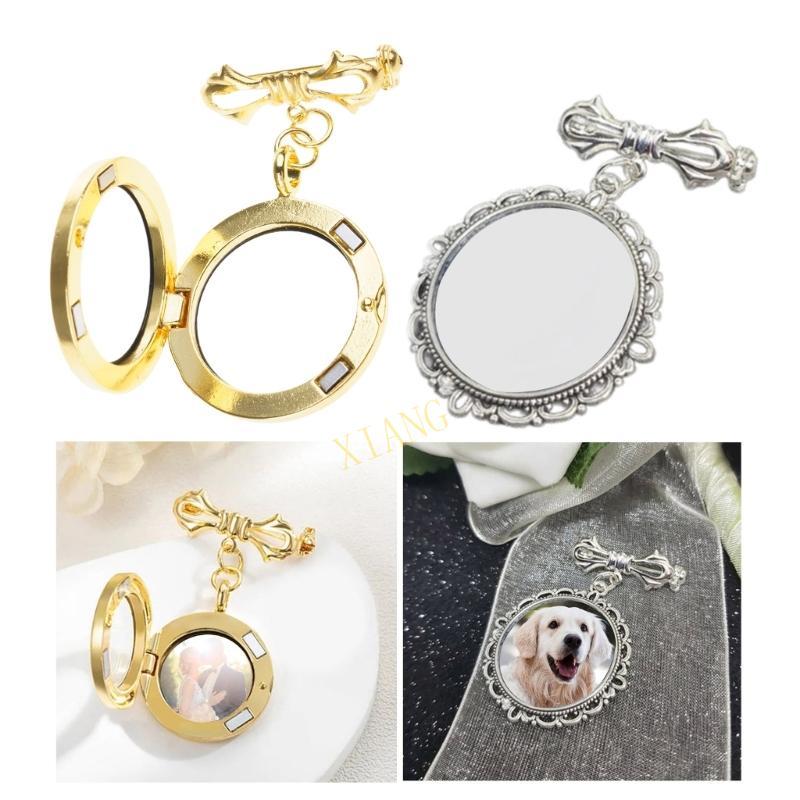 XGB Elegant กรอบรูป Lapel Pin Handmade Lacy รูปไข่เข็มกลัด Stylish Corsage Badge แฟชั่นอุปกรณ์เสริมส