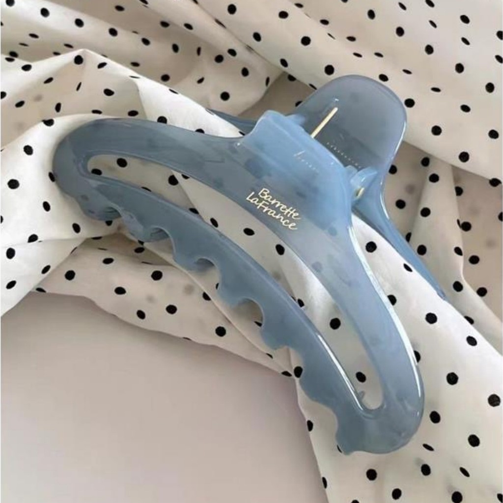 สไตล์เกาหลีแฟชั่น Classy Haze Blue Grab Clip Simple All-Match คลิปฉลามขนาดใหญ่