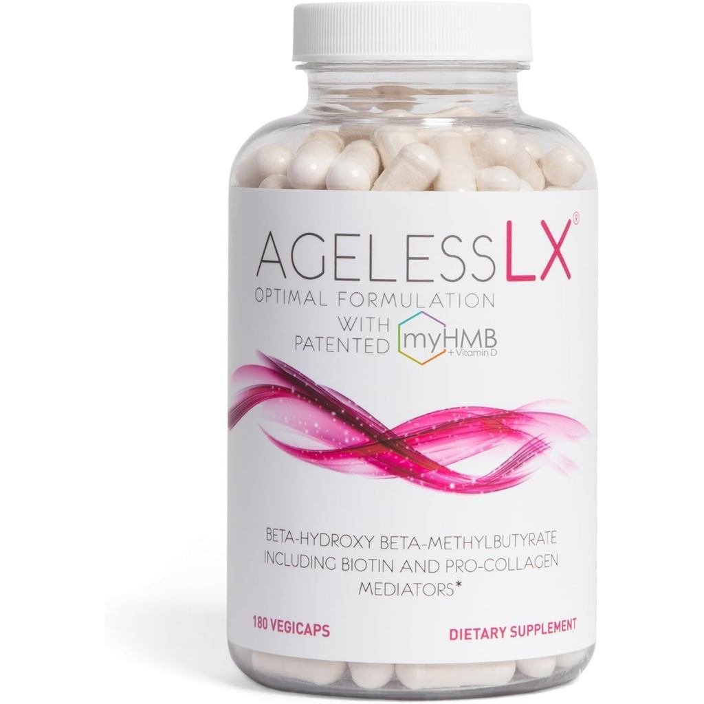 AgelessLX อาหารเสริม HMB หญิง -- แคปซูลเสริมคอลลาเจนอายุ 40 ปี Anti-aging+Slimming Muscle Enhancer -