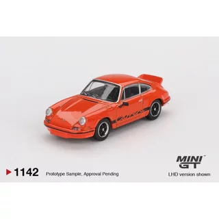 MINI GT No.1142 Porsche 911 Carrera RS 2.7 Tangerine with Black Livery MGT01142