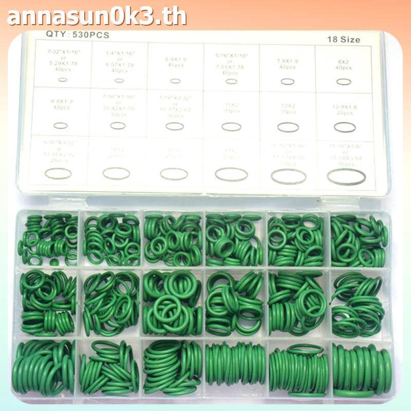AN 530 ชิ้นซีลโอริง R134a ซ่อมรถเครื่องปรับอากาศยางซีลชุดกล่อง TH
