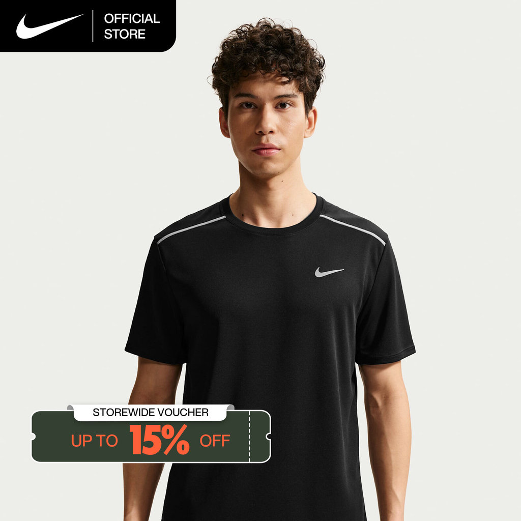 Nike Dri-FIT Men's Miler UV Protection Short-Sleeve Running Top - Black [IF2083-010]