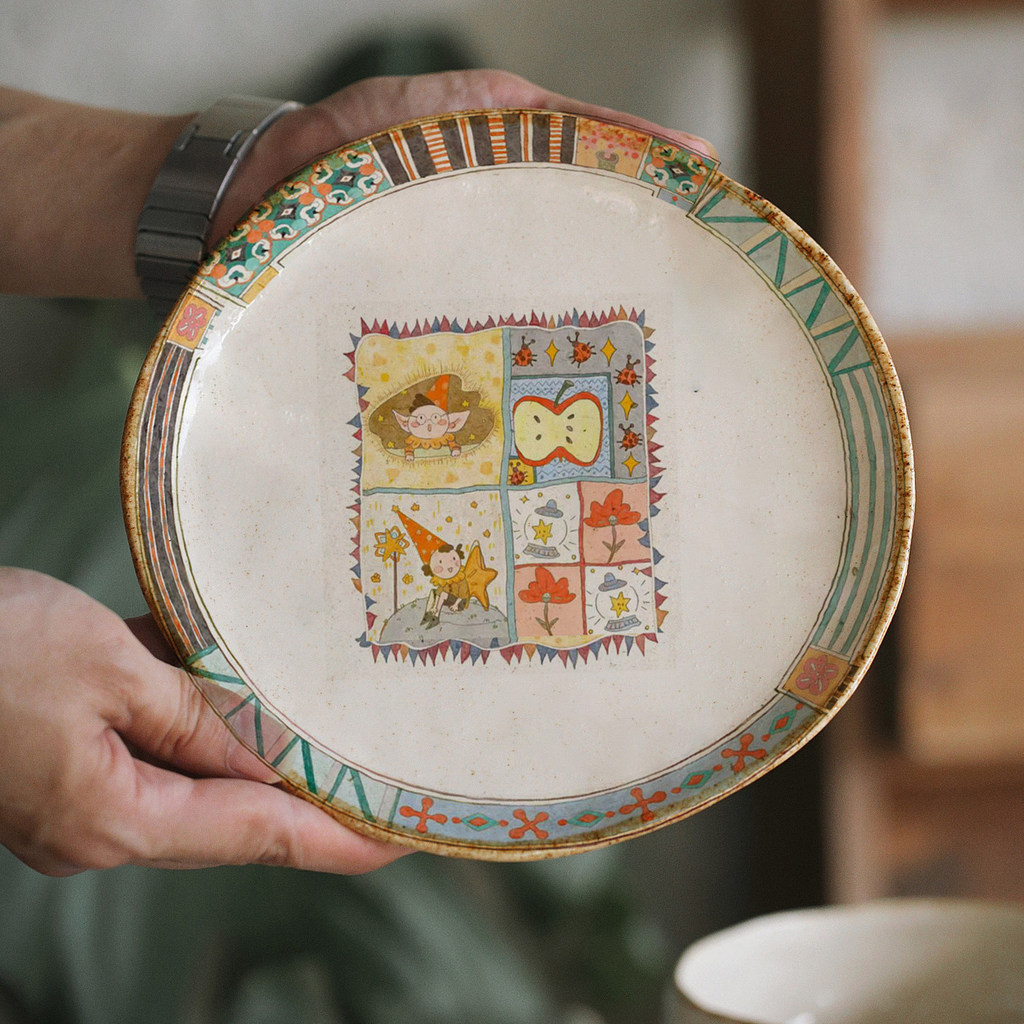 Zeteng Niche Design Bows Plates Cups Tableware Retro ของขวัญยามบ่าย Refreshment Plates Beet Plates จ