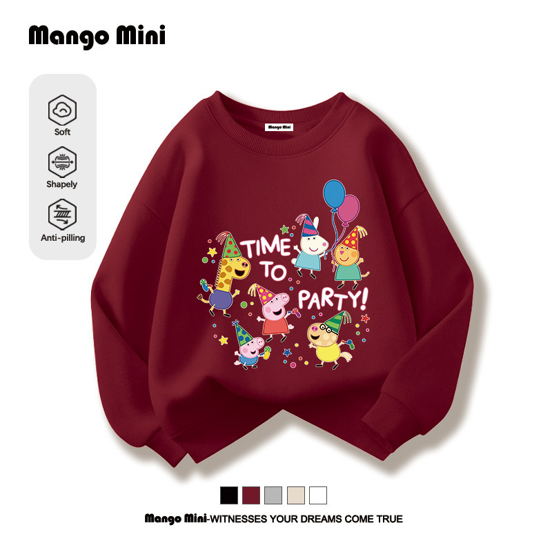 เสื้อยืดแขนยาวเด็กแฟชั่น เป๊ปป้า พิก Peppa Pig Sweatshirt T−shirt ใส่สบาย ลายพิมพ์การ์ตูนน่ารัก【มีสต็อกกรุงเทพฯ】