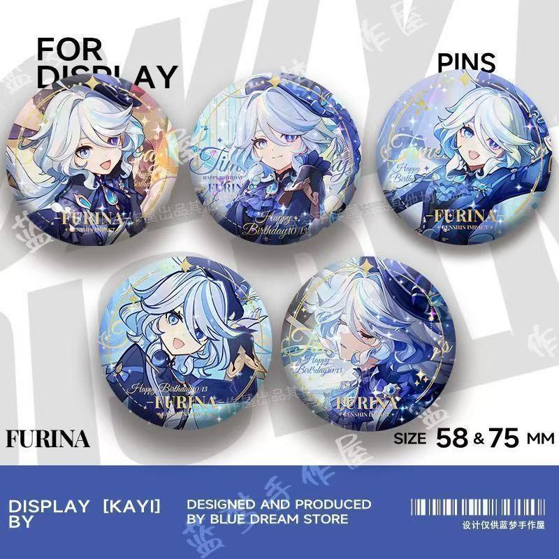 Genshin Impact/Furina/Furina วันเกิด Badge เกม Merchandise Tinplate เข็มกลัดเครื่องประดับ/Lgbe