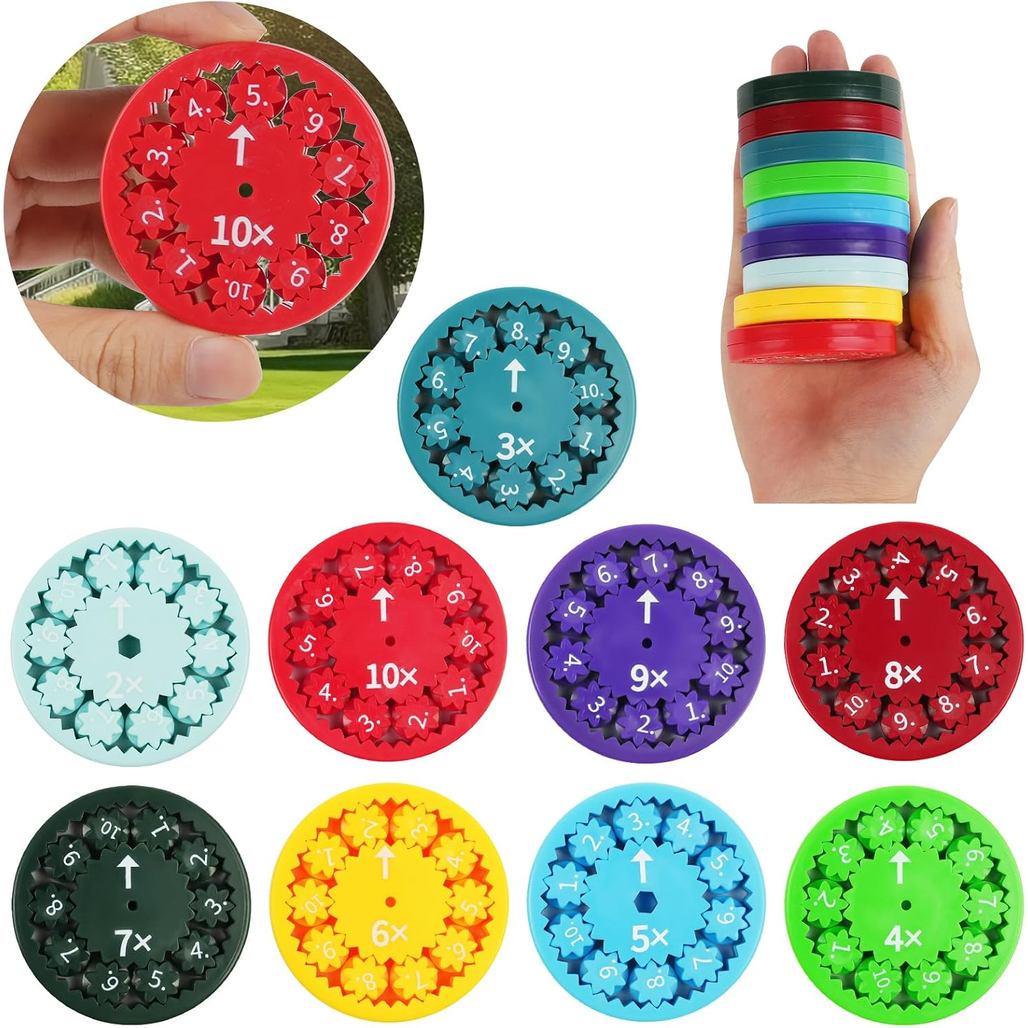 AUAUY 9 ชิ้นคณิตศาสตร์ Fidget Spinner, Fidget ของเล่น, หลากสีคณิตศาสตร์ Facts Fidget Spinners สําหรั