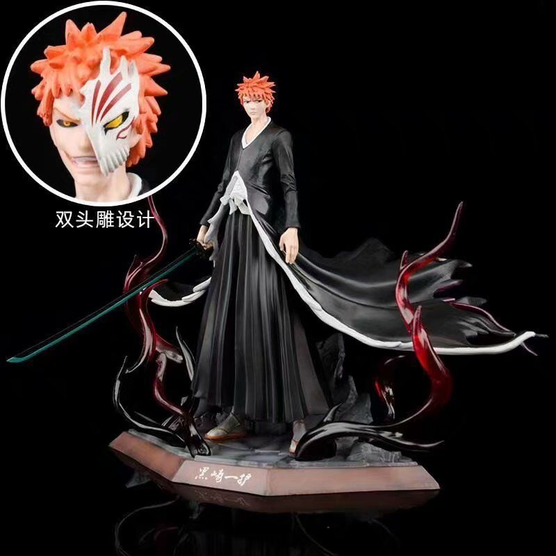 Premium-Bleach Ichigo Hollow Mask Dual Head Sculpt GK รูปปั้นรูปสะสม