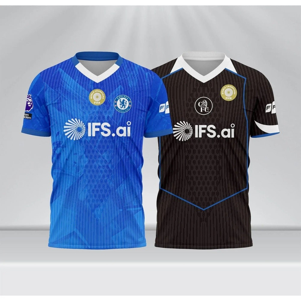 2025-2026 เชลซี เหย้า เสื้อเจอร์ซีย์ เสื้อเจอร์ซีย์ ระบายอากาศ ดูดซับเหงื่อ