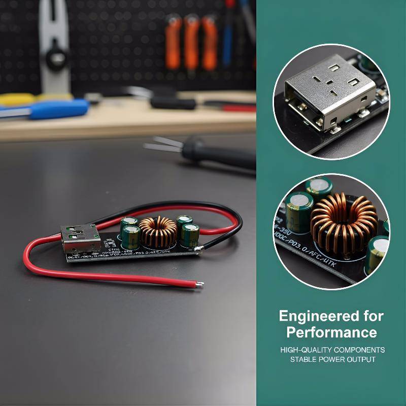 (Takashiseedling) QC4.0 QC3.0 USB Type-C Qui Charge Adapter อินพุต 6-35V Fast Power Supply Converter