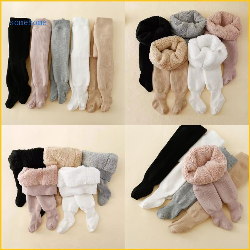 SOME Baby Cozy ถุงน่องหนาขึ้น Baby เด็กวัยหัดเดินทําความร้อนถุงน่องถักสําหรับสวมใส่ทุกวัน