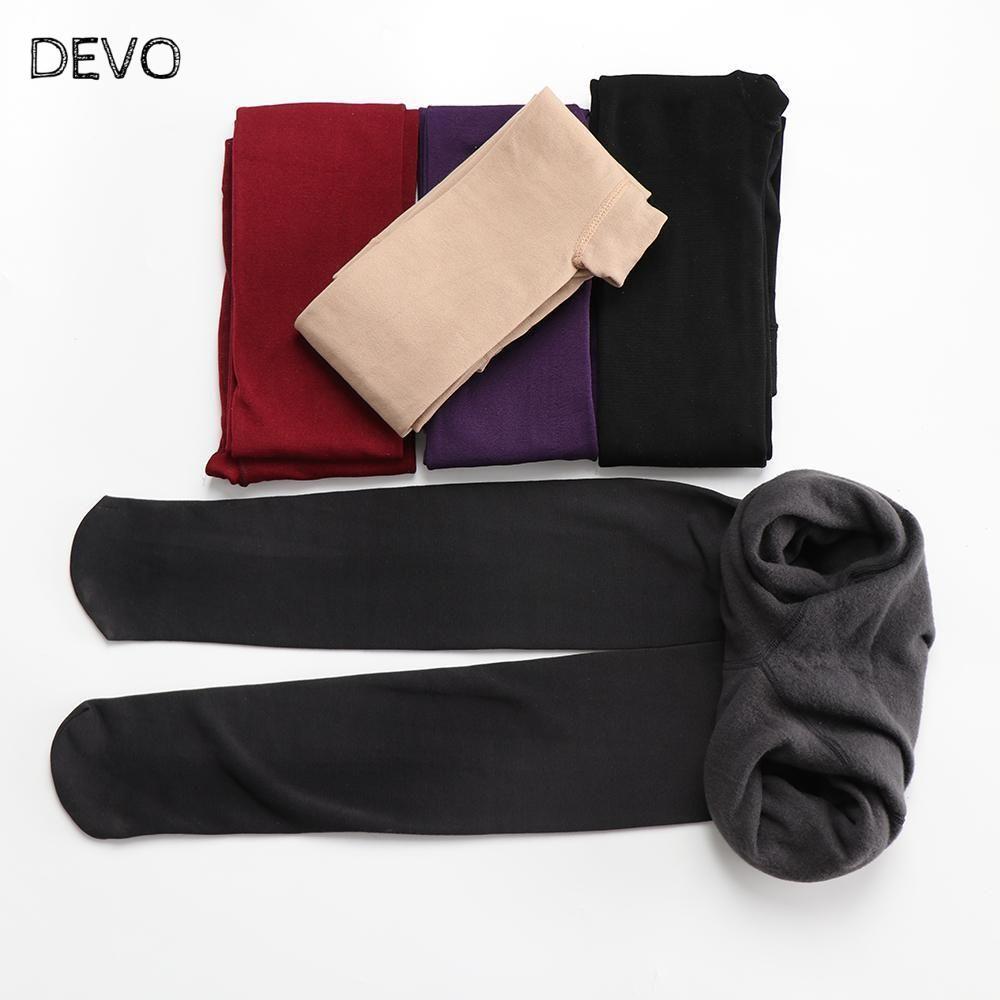 DEVO ถุงน่องสีกํามะหยี่ฤดูหนาวคลาสสิก