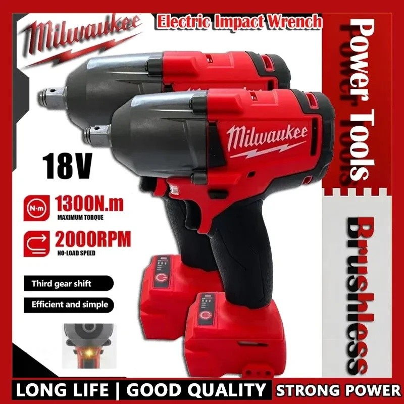 3ABT Milwaukee 18V ประแจผลกระทบไฟฟ้าไร้สายแบบไม่มีแปรงแรงบิดขนาดใหญ่ 813NM เครื่องมือไฟฟ้าพร้อมซ่อมร