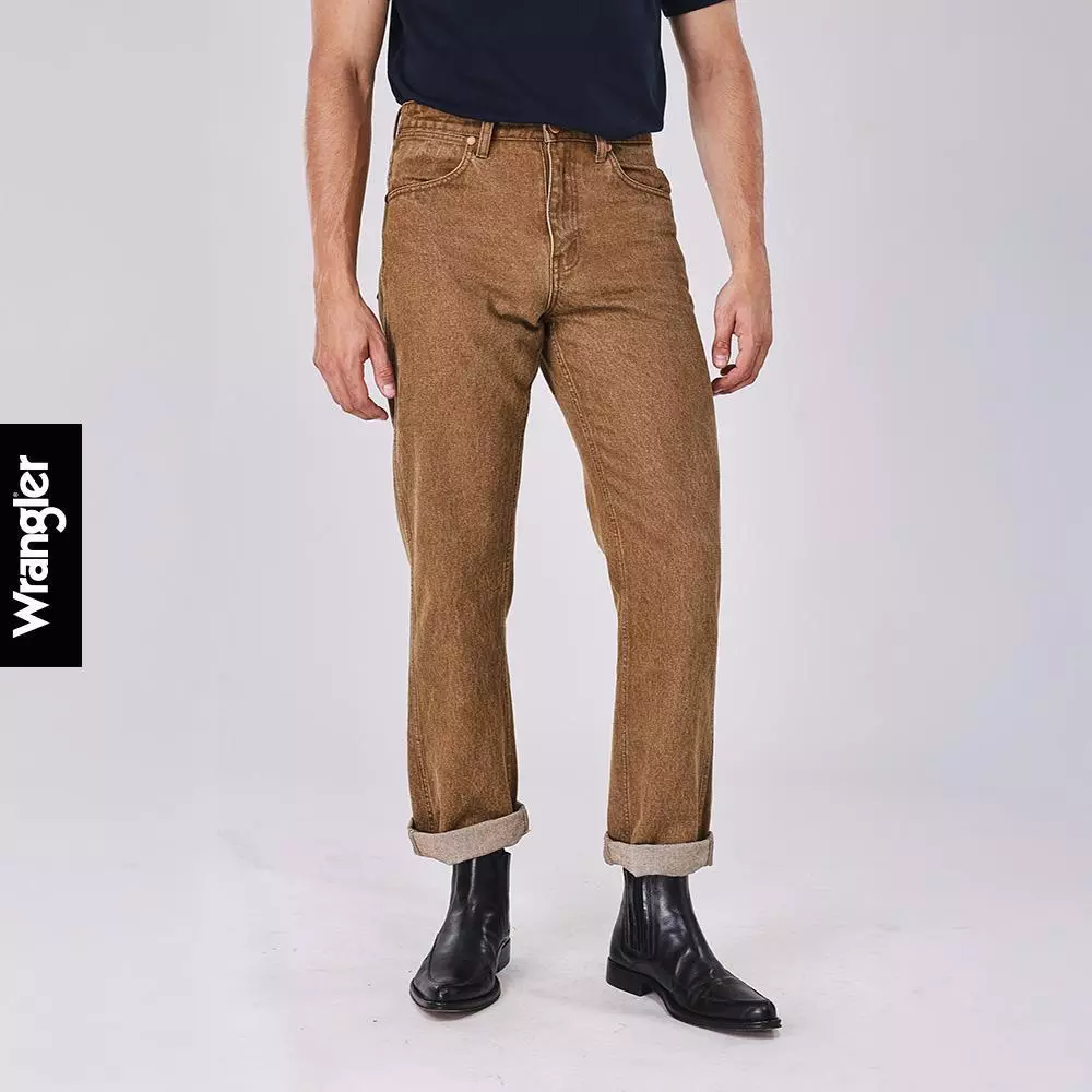 WRANGLER กางเกงยีนส์ผู้ชาย คอลเลคชั่น Beyond Denim เอวกลาง ทรงตรง รุ่น WR F126MMWZN27 สีเบจ