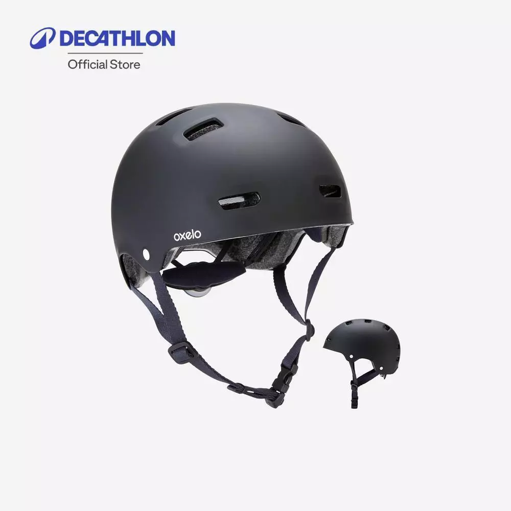 Decathlon Inline Skating Skateboarding Scootering Helmet หมวกกันน็อคอินไลน์สเก็ต สเก็ตบอร์ด สกู๊ตเตอร์ - Black/Blue