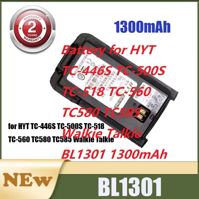 แบตเตอรี่สําหรับ HYT TC-446S TC-500S TC-518 TC-560 TC580 TC585 Walkie Talkie BL1301 1300mAh