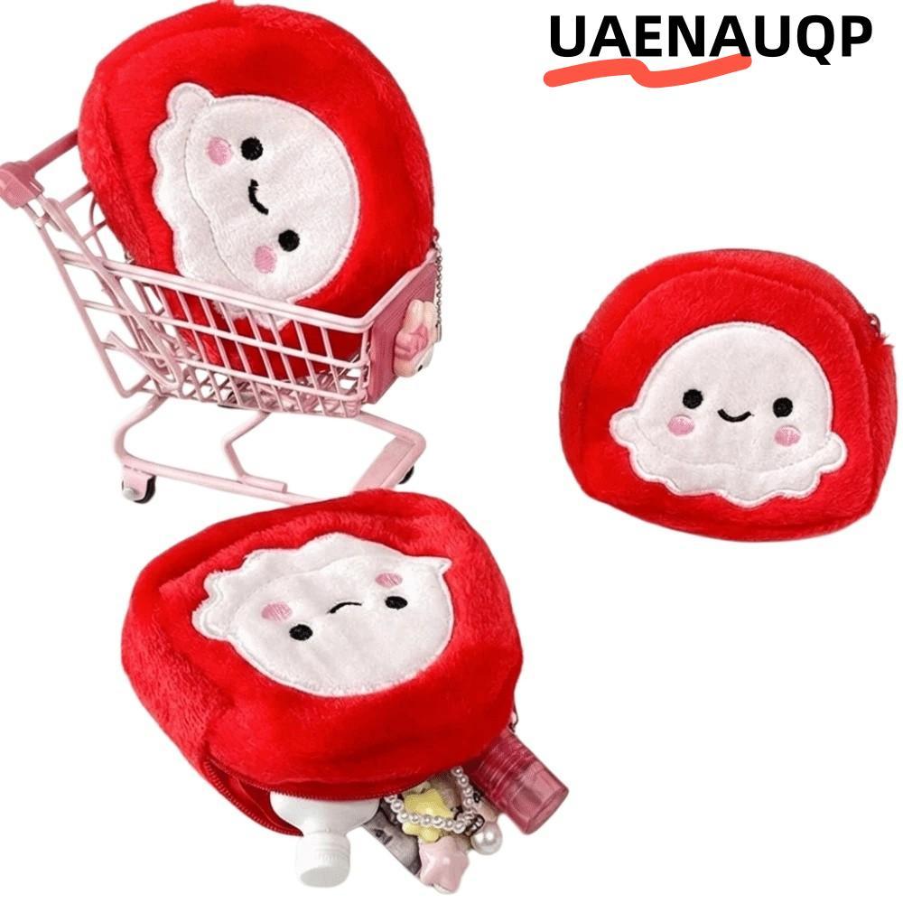 UAENAUQP กระเป๋าใส่เหรียญตุ๊กตา,น่ารักการ์ตูน Red Octopus กระเป๋าใส่เหรียญ,พร้อมพวงกุญแจแบบพกพาบัตรเ
