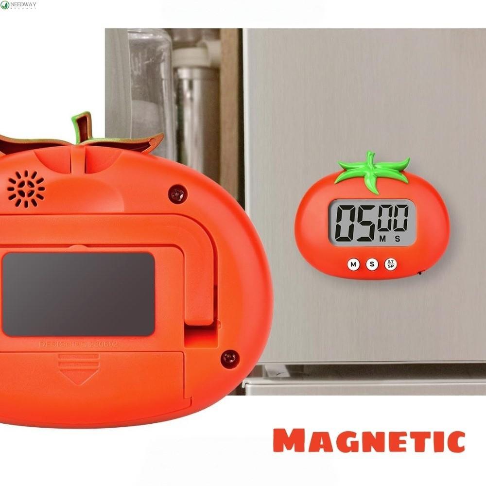 NEEDWAY Tomato Shape Counting Timer, Magnetic Reminder Pomodoro Timer, Multifunctional Self Discipli