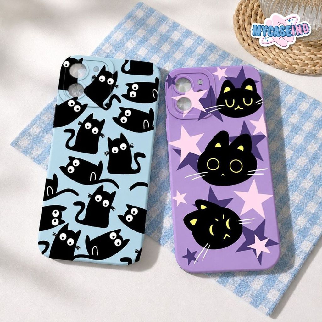 [MYCASEIND] PRINTING BLACK KITTY PRO CAMERA case samsung a55 5G a24 a15 a05 a05s a71 4g a23 a73 5g a