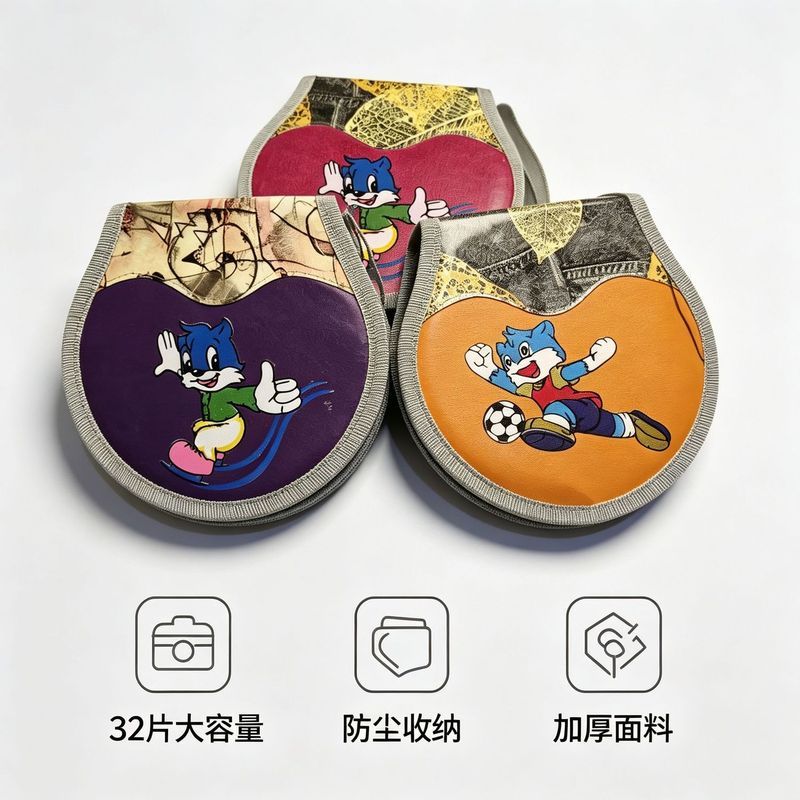 32 ชิ้น CD กระเป๋า CD กระเป๋า DVD กระเป๋ารถ Cd CD ตําแหน่งคลิปจัดเก็บกล่อง Vcd ปกหนังสือหลายชิ้นส่วน
