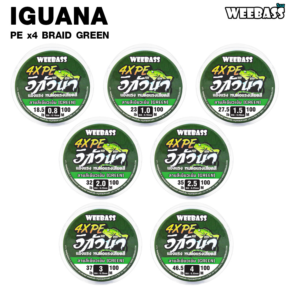 WEEBASS خيط PE ‏IGUANA ‏4 جدائل 100 م — أخضر — صورة 4