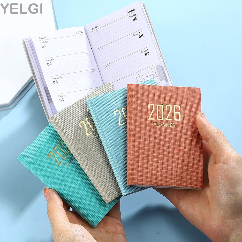 YELGI 2026 Agenda Book, A7 Pocket Appointment Book, Mini with Calendar Notebooks Students