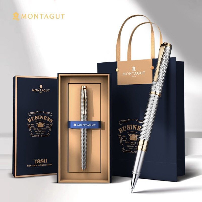 MONTAGUT (MONTAGUT) ปากกาลายเซ็นสํานักงานธุรกิจเขียนผู้ชาย Heavy Feel โลหะปากกาลูกลื่นกล่องของขวัญ P