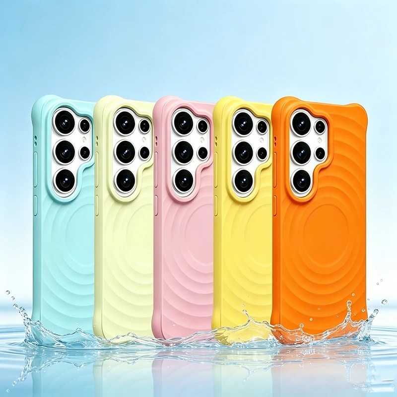 นุ่มสําหรับ Samsung Galaxy S26 S25 Ultra S24 S23 Ultra S26 Plus S25 + S24 + ระลอกน้ําซิลิโคนฝาครอบโทรศัพท์แม่เหล็ก