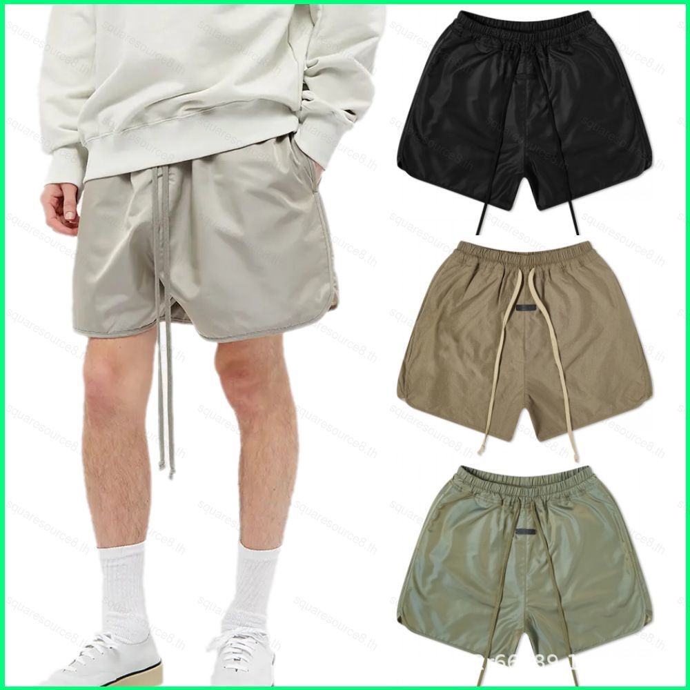 Fear Of God Fog Essentials กางเกงขาสั้น high street หลวมห้าจุดกางเกงกีฬาผู้ชายและผู้หญิงสไตล์เดียวกั