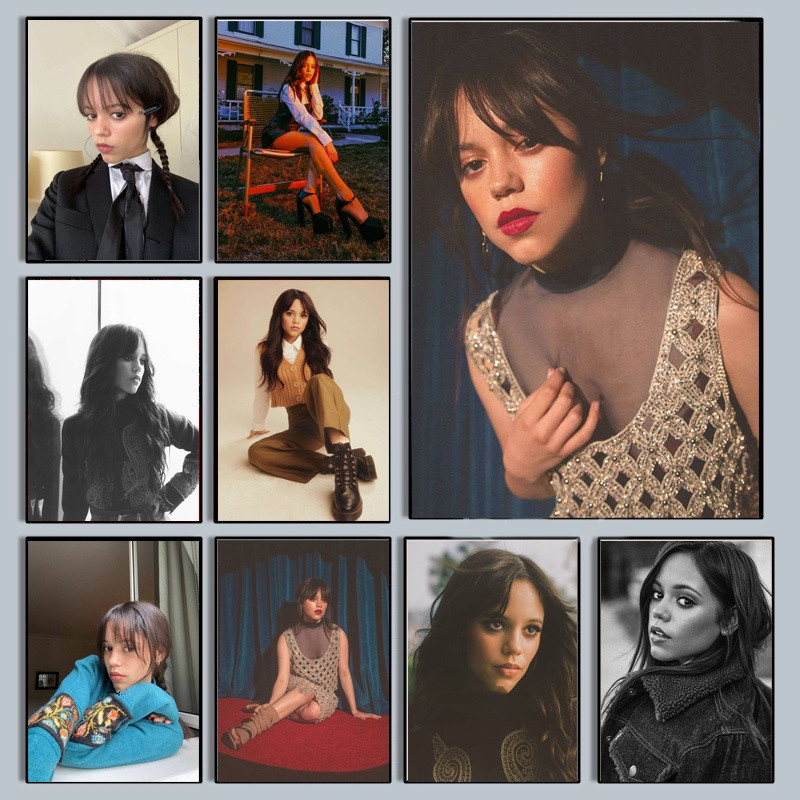 Hot Celebrity Actress Star TV Movie Wednesday Jenna Ortega โปสเตอร์พิมพ์ Wall Art ภาพวาดผ้าใบภาพห้อง