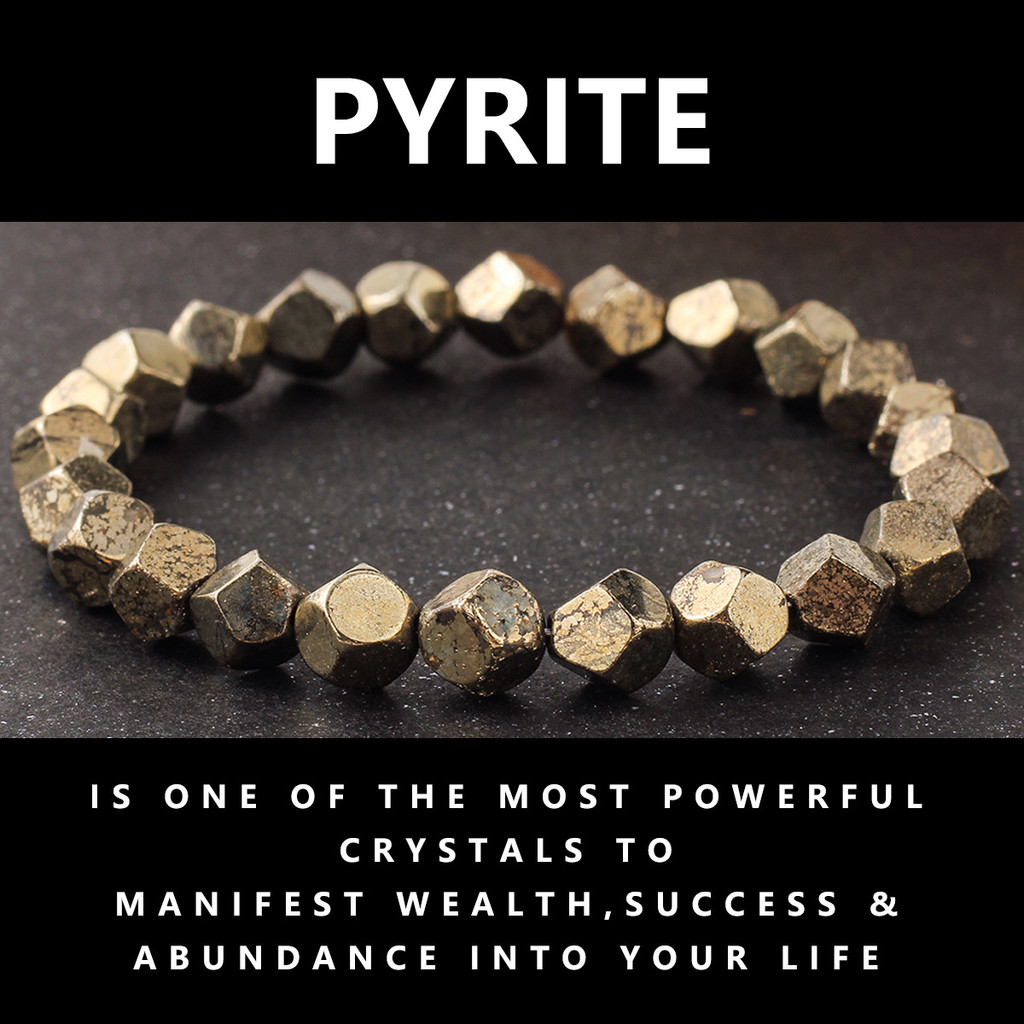 สร้อยข้อมือลูกปัด Pyrite ไม่สม่ําเสมอสําหรับผู้ชายลูกปัดหินธรรมชาติแฟชั่น Cross-Border Wr