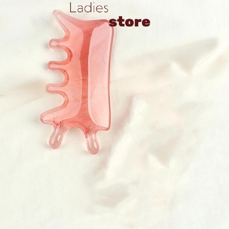KTH 4 In 1 Resin Scalpนวดหวี Meridian Head Care Guasha เครื่องมือแบบพกพานวดสําหรับ Work Break บรรเทา