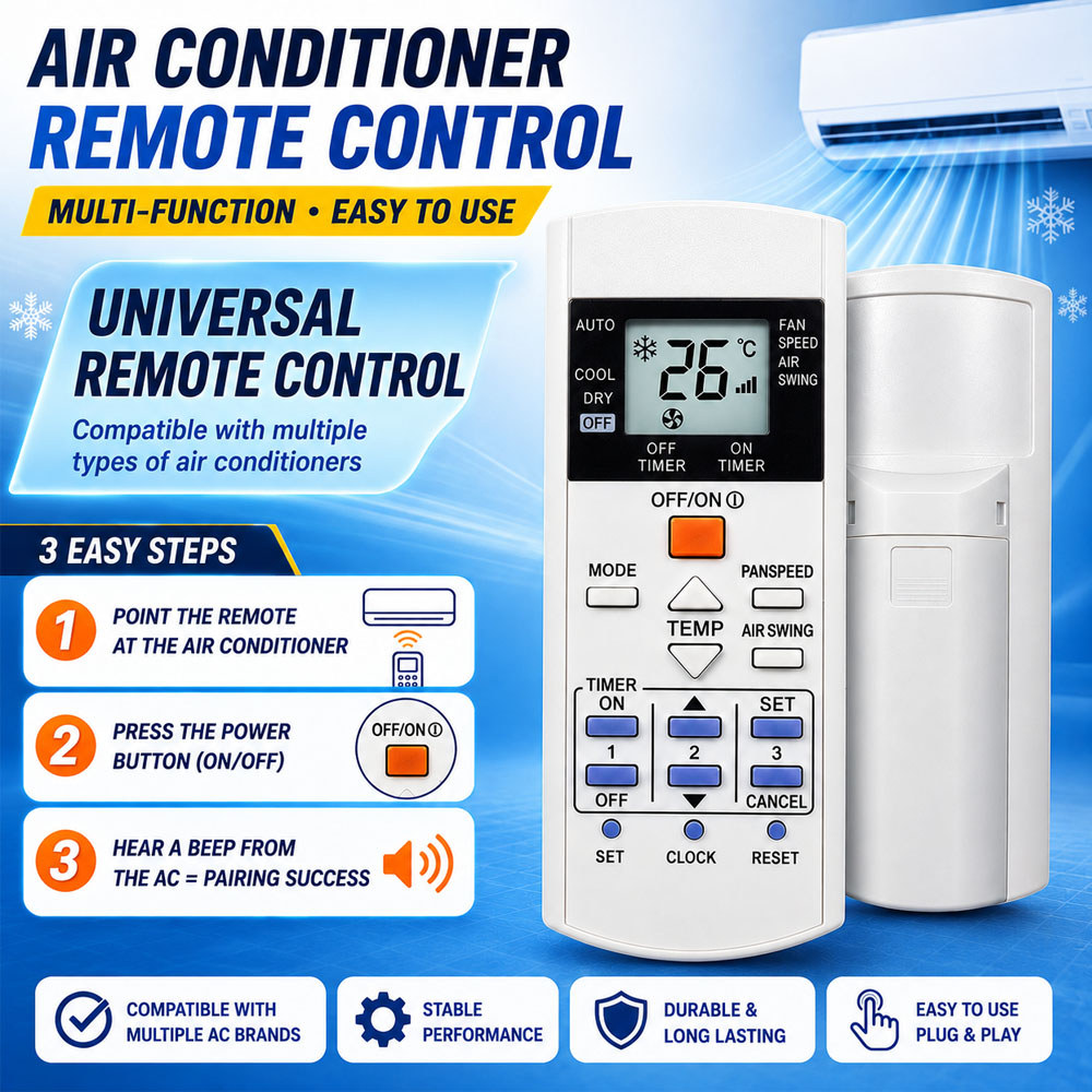 NiLANK ทั่วไป Remote for Panasonic เครื่องปรับอากาศ รีโมททีวี A75C3716 A75C3297 A75C3625 A75C2817