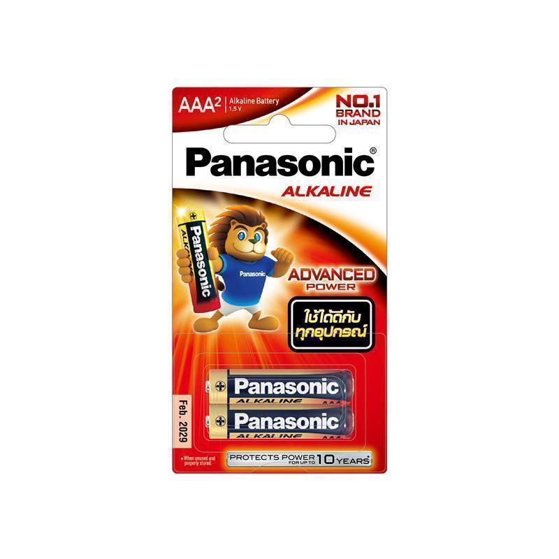 PANASONIC ถ่านอัลคาไลน์ รุ่น LR03T/2B สีดำ ขนาด AAA (แพ็ค 2 ก้อน)