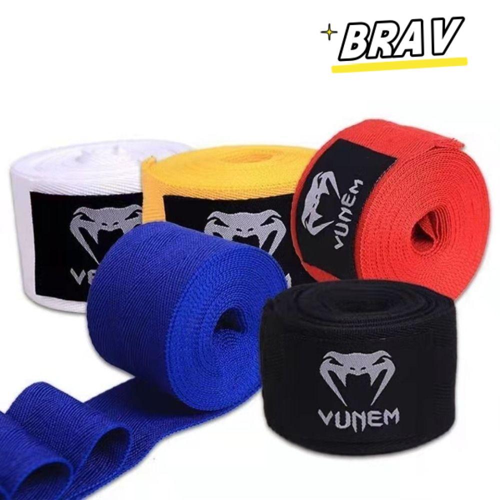 BRAV Boxing Wraps, สีดําสีแดงสีขาวสีฟ้าสีเหลืองผ้าฝ้ายสายรัดข้อมือนุ่ม,Breathable 1.5m/2.5m//5m Wrap