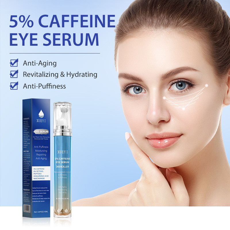 Caffeine Retinol Eye Serum Eye Care Roll-On Serum ลดเส้นละเอียด Dark Circles การค้าต่างประเทศ Cross-