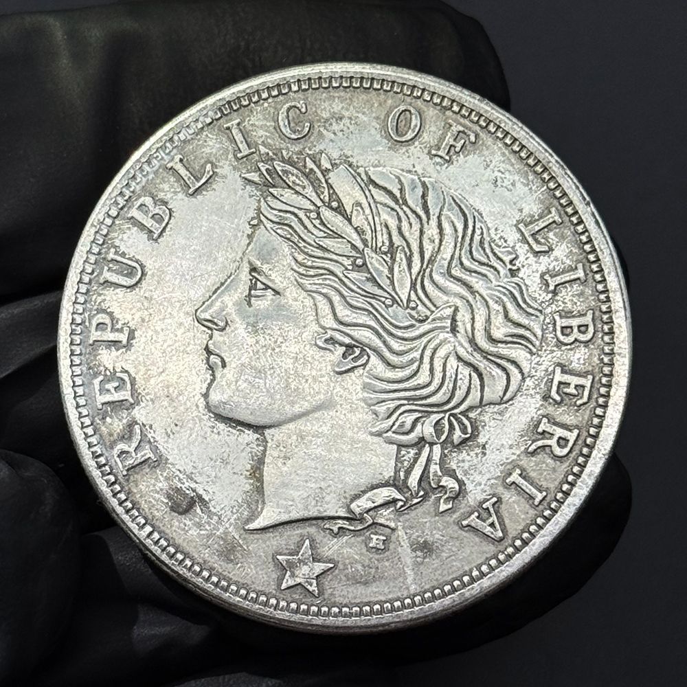Liberia Republic 1896 50 Cent Silver Dollar Commemorative Coin Collection รองรับ 8.21