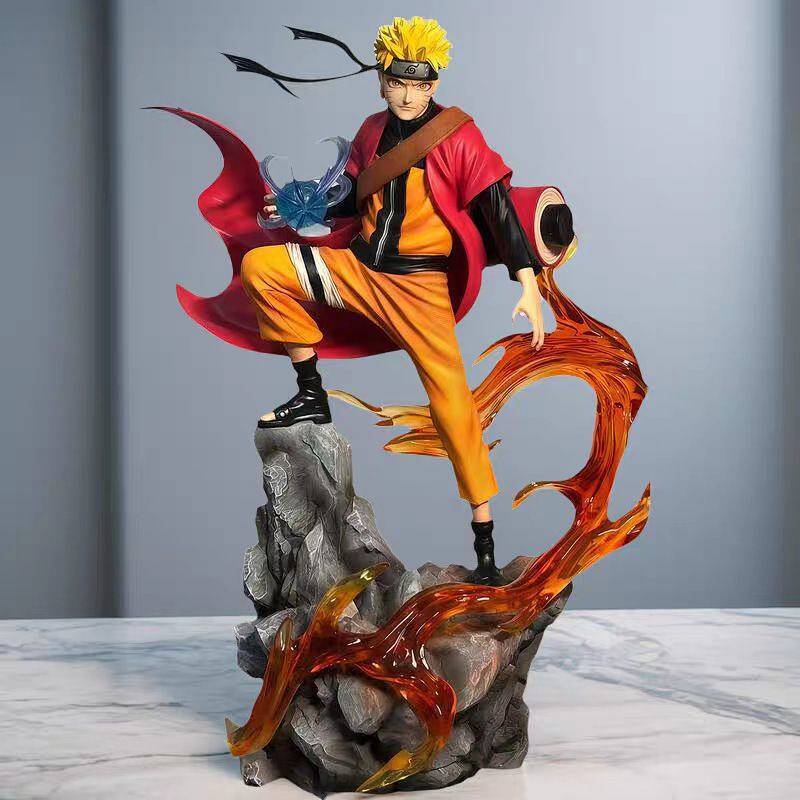 Naruto Cartoon Ten-Year All-Forts Sasuke Naruto Top-Matching Anime Series GK Hand-Made Model Statue 