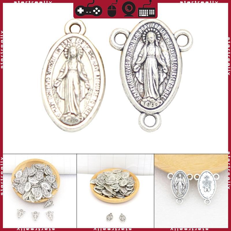 ST 10 ชิ้น Virgin Mary เหรียญจี้คาทอลิกเครื่องประดับ Charm สร้อยคอ DIY อุปกรณ์เสริม