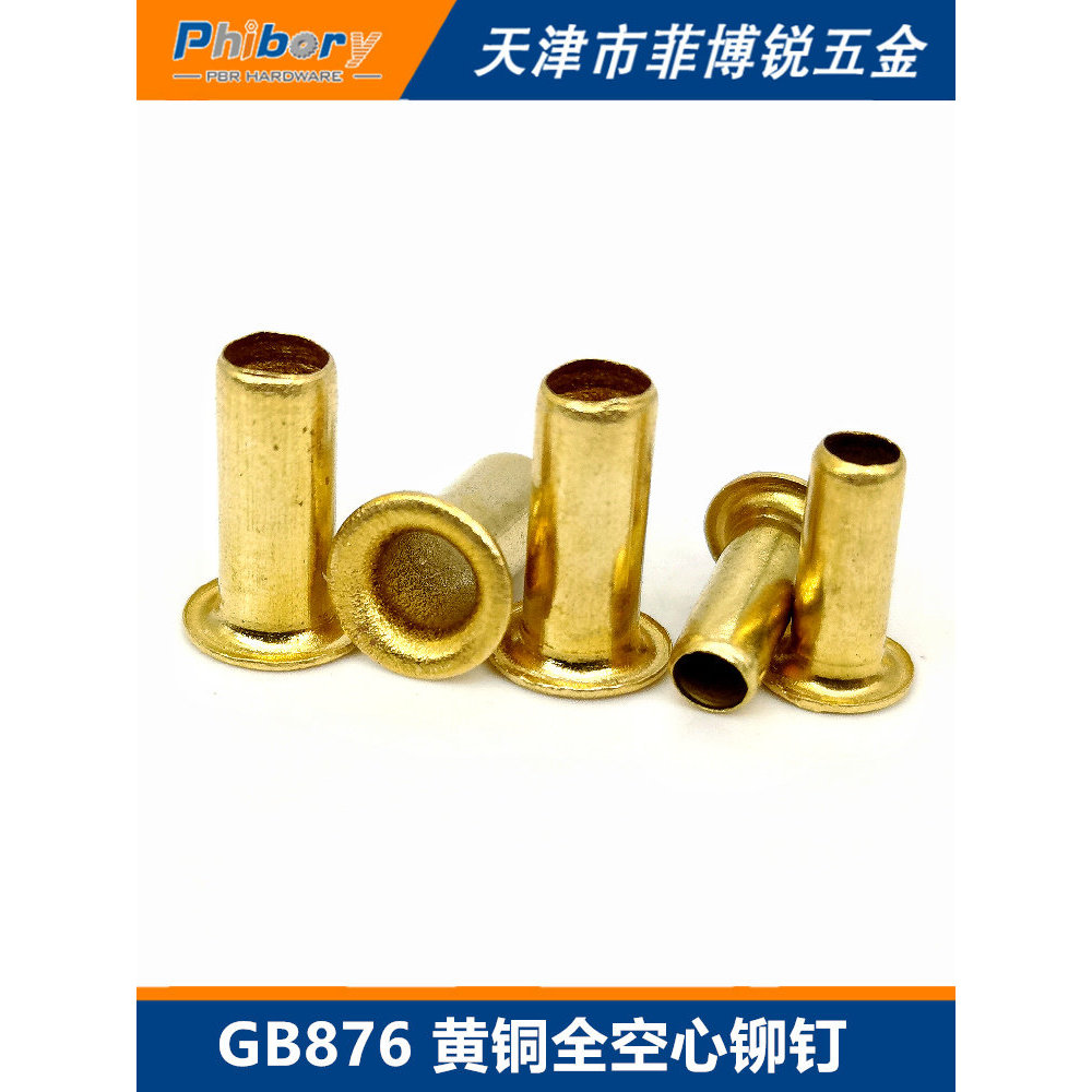 ทองเหลือง Full Hollow Rivet ปุ่ม Air Eye ข้าวโพดปุ่ม GB876 Perforated Single Tube 1.5M2M2.5M3M4M5M6