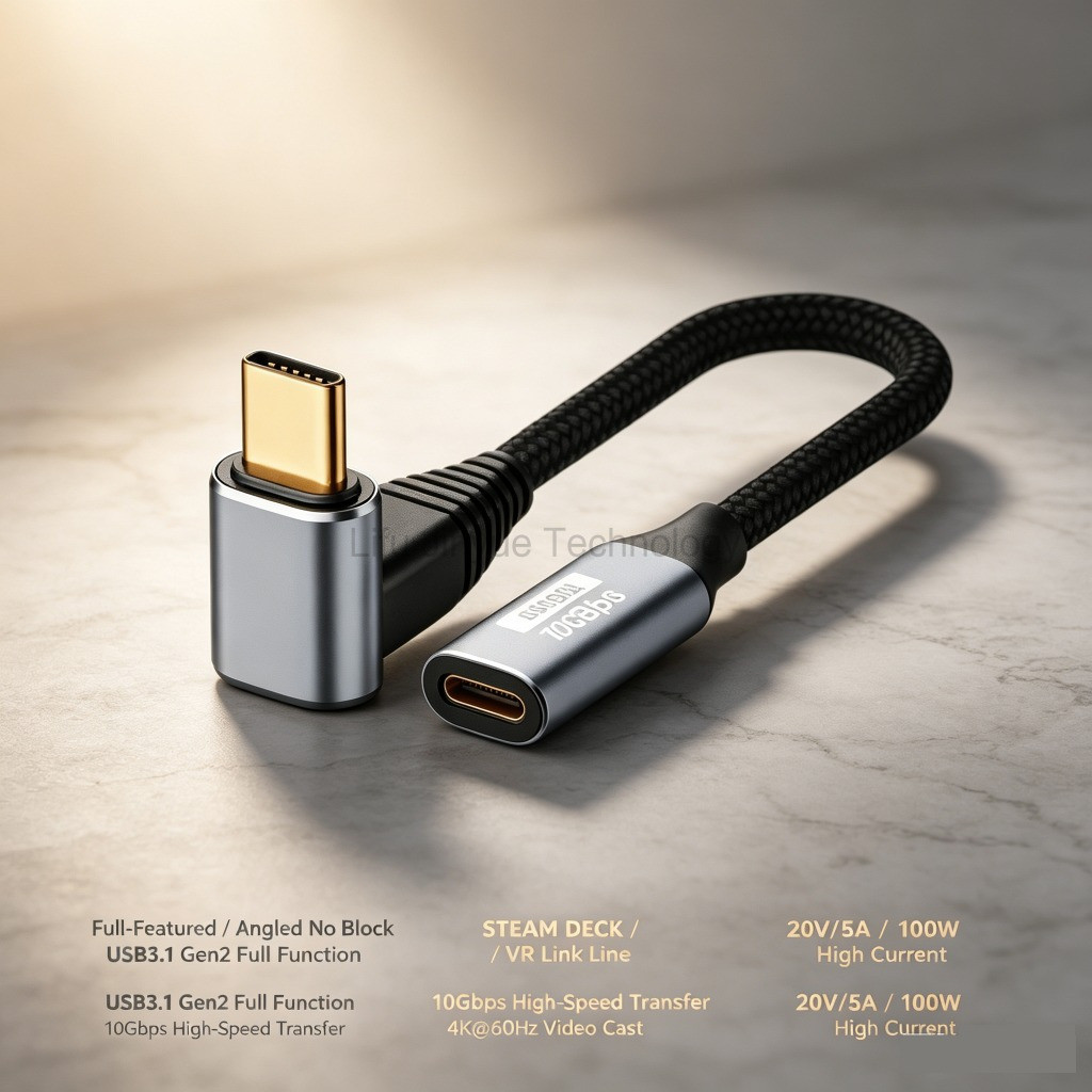 LIKAIYUE 1 M/2 M/3 M USB3.1 10Gbps ประเภท C ถึง C ThunderBolt3 ข้อมูลสําหรับ Macbook PD 100W 5A QC4.