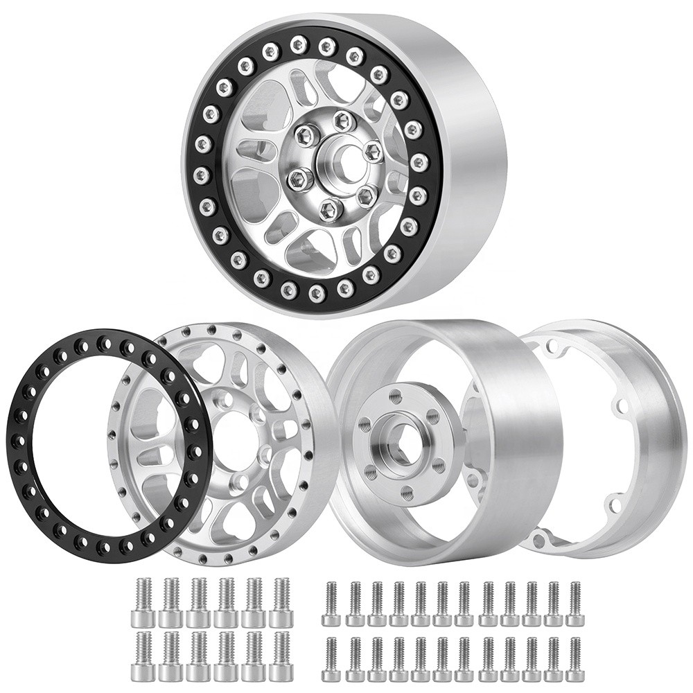 อลูมิเนียม 1.9 Beadlock ล้อขอบ Hub สําหรับ 1/10 RC Crawler รถอะไหล่อัพเกรด