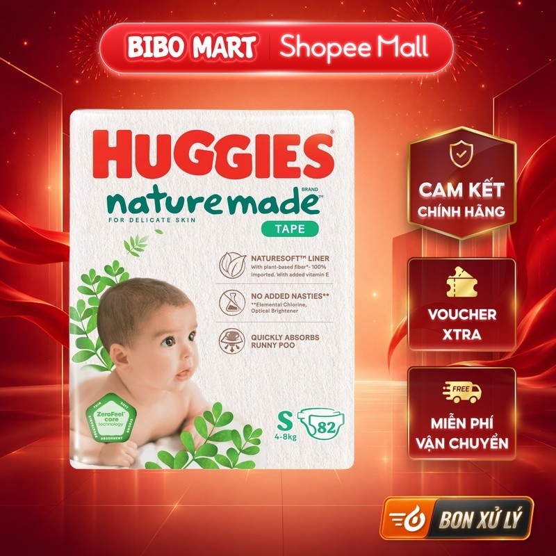 [LIVE] ผ้าอ้อม Huggies Nature Made ไซส์ S 82 ชิ้น - BM001.4