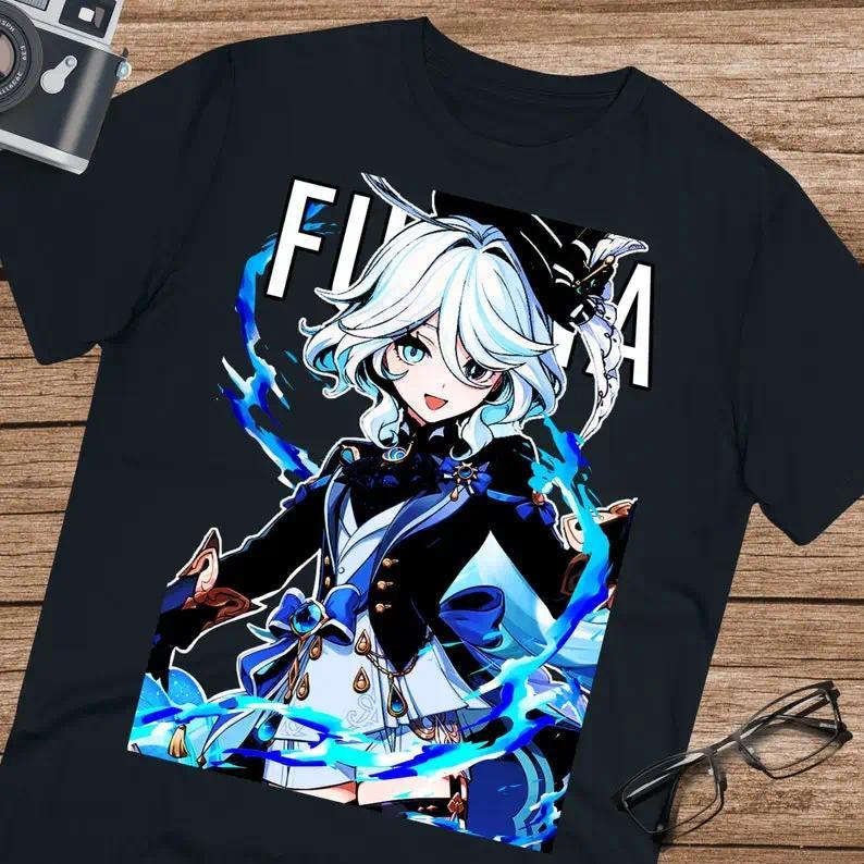 Furina genshin เสื้อกระแทก furina genshin Fan-Made fanart เสื้อยืด genshin เสื้อยืด Unisex Ultra Cot